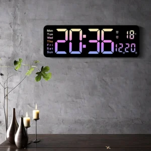 ساعت دیجیتالی دیواری مدل 5526 با دماسنج و تقویم نور رنگی